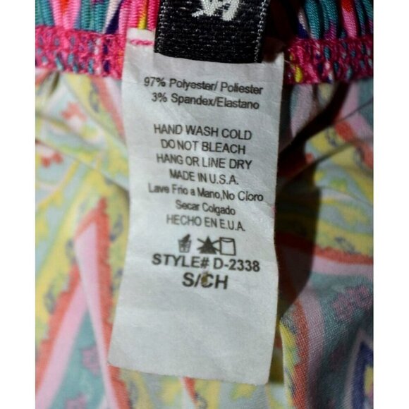 R. Rouge Pink Hippie Retro Midi Dress Size S Bell Sleeves Fringe Colorful Bright - Picture 10 of 11